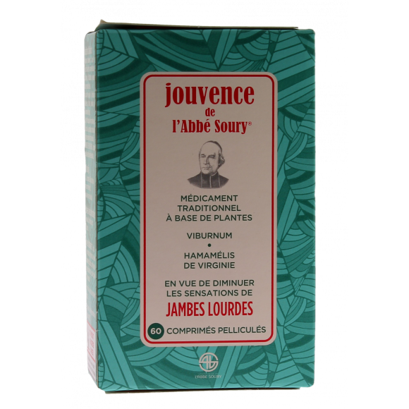 Jambes lourdes Jouvence de l'Abbé Soury - boîte de 60 comprimés pelliculés