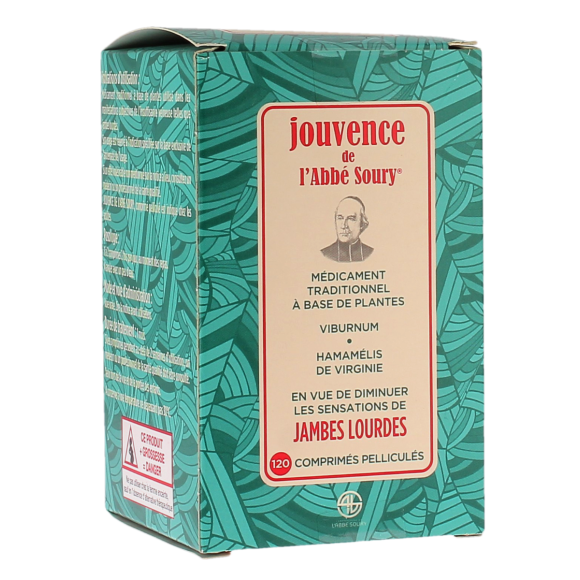 Jambes lourdes Jouvence de l'Abbé Soury - boîte de 120 comprimés pelliculés