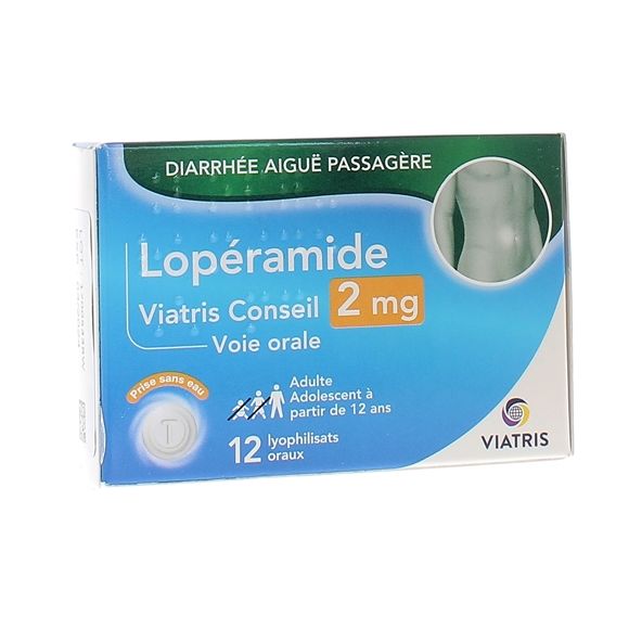 Lopéramide 2 mg Viatris Conseil - boîte de 12 lyophilisats oraux