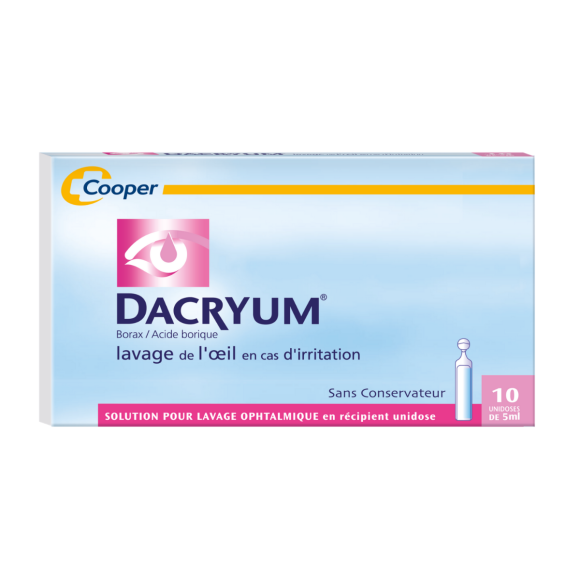 Dacryum solution pour lavage ophtalmique - 10 récipients unidoses