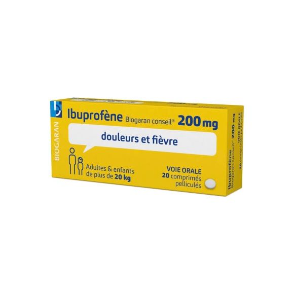 Ibuprofène Biogaran Conseil 200mg - 20 comprimés pelliculés