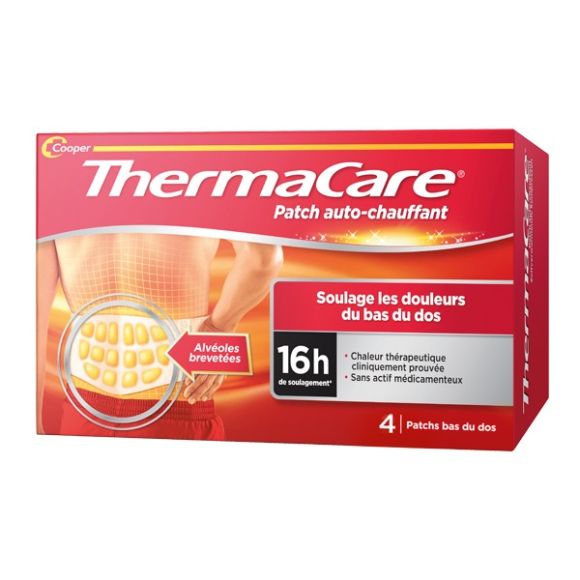 ThermaCare patch auto-chauffant 16h bas du dos - boîte de 4 patchs