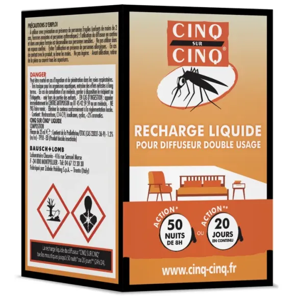 Recharge liquide pour diffuseur double usage Cinq sur Cinq - flacon de 35ml