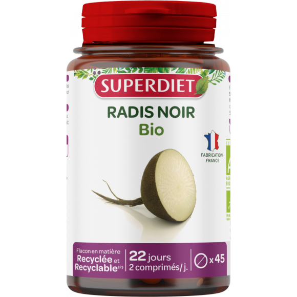 Radis noir bio Super Diet - boite de 45 comprimés