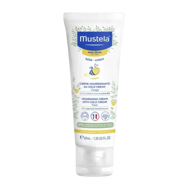 Crème nourrissante au cold cream visage Mustela - tube de 40 ml