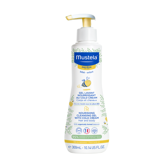 Gel lavant nourrissant corps et cheveux Mustela - flacon-pompe de 300 ml