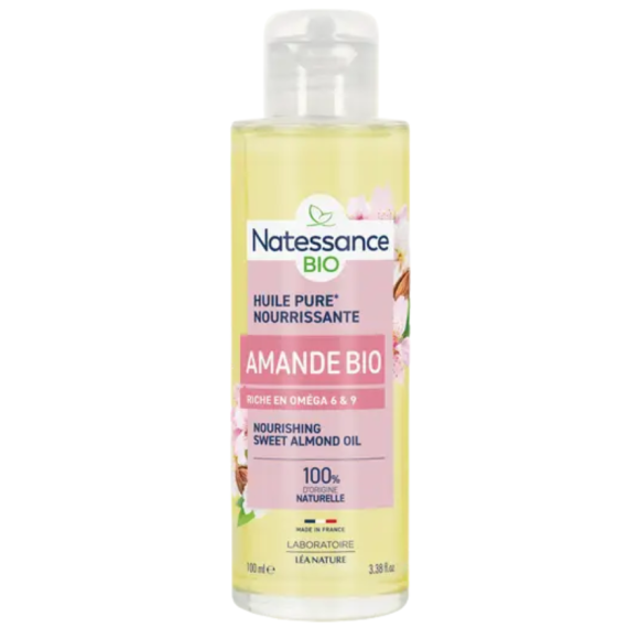 Huile pure nourrissante amande bio Natessance - flacon de 100ml