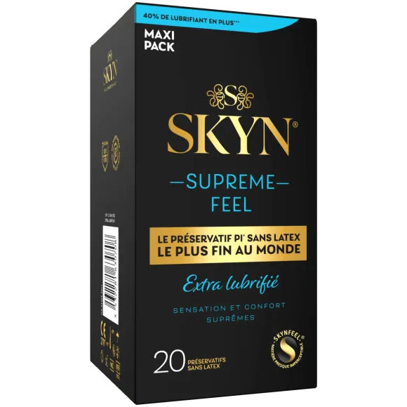 Skyn suprême feel extra lubrifié préservatifs Manix - 20 préservatifs sans latex     