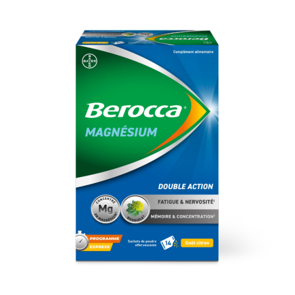 Berocca&#x000000ae; Magnésium Fatigue/nervosité Mémoire/Concentration - boîte de 14 sachets