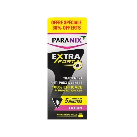 Extra Fort traitement anti-poux et lentes Paranix - flacon de 200ml + peigne métal inclus 