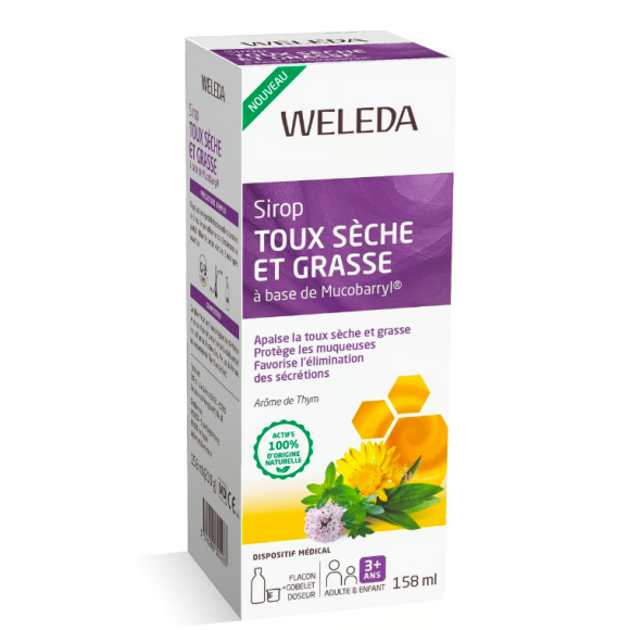 Sirop toux sèche et grasse Weleda - flacon de 158ml