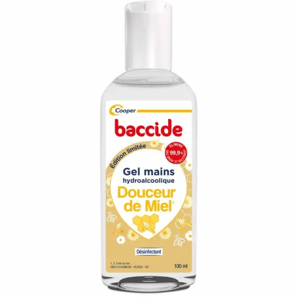 Gel mains hydroalcoolique Douceur de Miel Baccide - flacon de 100ml