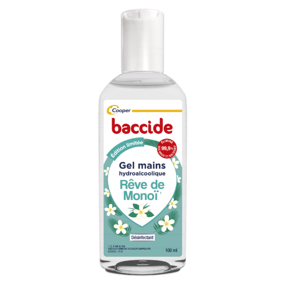 Gel mains hydroalcoolique rêve de monoï Baccide - flacon de 100ml