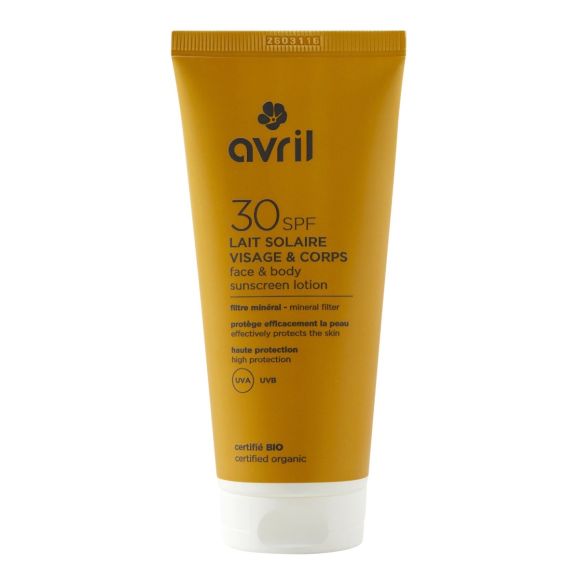 Lait solaire visage et corps SPF30 Avril - tube de 100ml