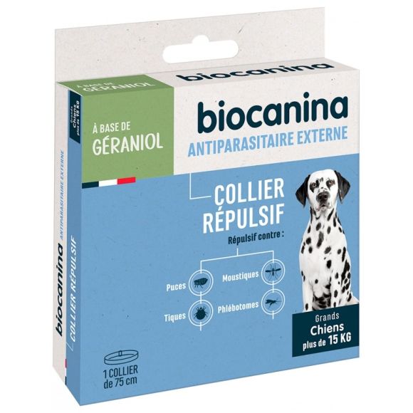 Collier répulsif chiens de plus de 15kg Biocanina - boîte de 1 collier de 75cm