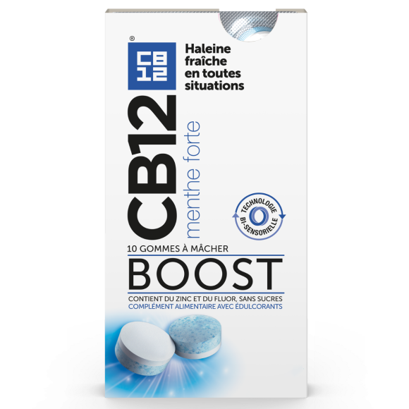 CB12 boost contre la mauvaise haleine - boîte de 10 gommes à macher