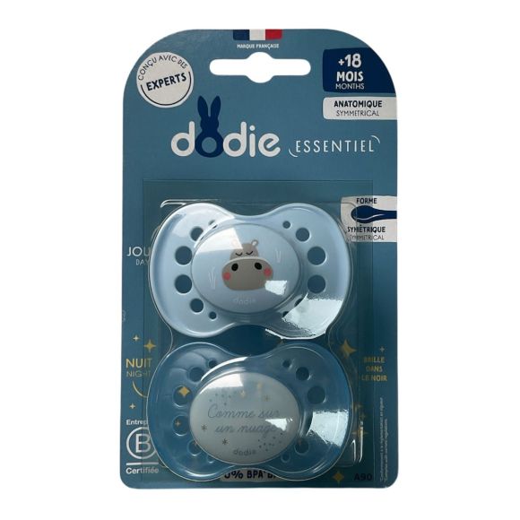 Sucette anatomique 18 mois+ bleu Dodie - 2 sucettes