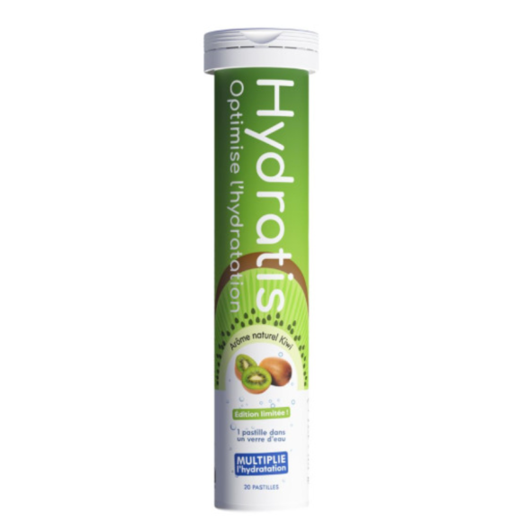 Solution d'hydratation goût kiwi Hydratis - tube de 20 pastilles effervescentes