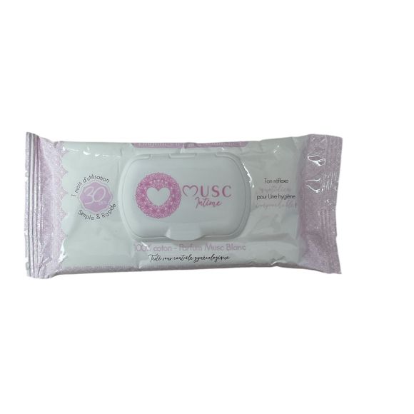 Lingettes intimes naturelles parfum musc blanc Musc Intime - paquet de 30 lingettes