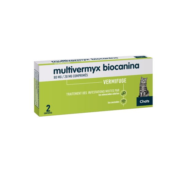 Multivermyx chat Biocanina - boîte de 2 comprimés sécables