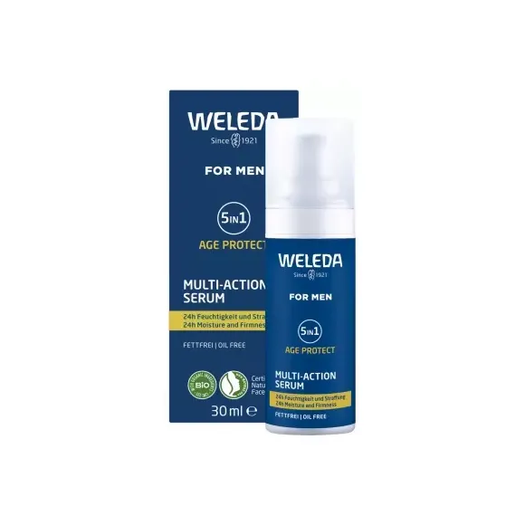 Sérum homme multi-actions 5en1 Age Protect Weleda - flacon pompe de 30ml