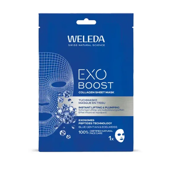 Exo Boost Collagen masque en tissu Weleda - un masque