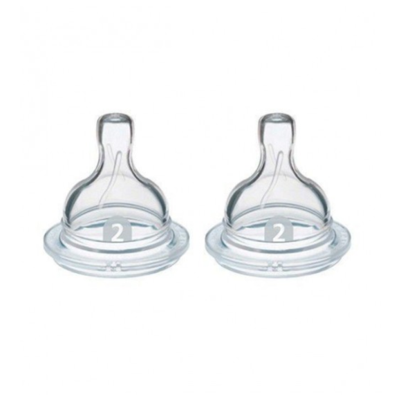 Tétine airflex 2 trous débit lent 1 moi+ Avent - 2 tétines
