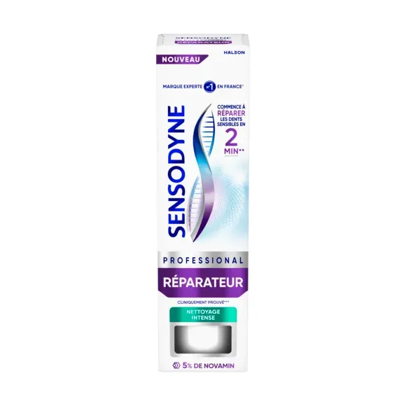 Dentifrice Professional réparateur nettoyage intense Sensodyne - tube de 75ml