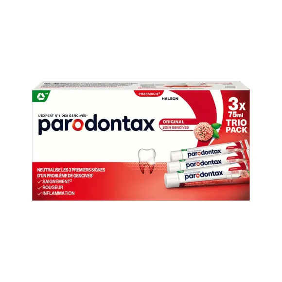 Dentifrice original soin des gencives Parodontax - lot de 3 tubes de 75ml