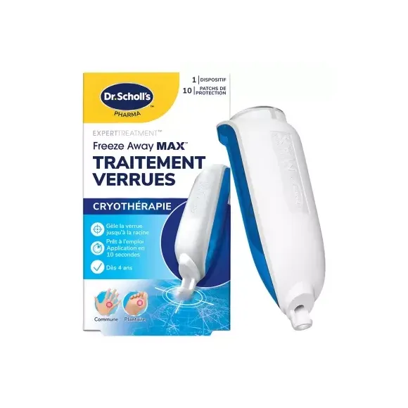 Traitement verrues Cryothérapie pieds et mains Scholl - flacon de 35ml + 10 patchs