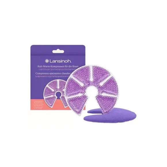 Compresses apaisantes chaudes/froides Lansinoh - boite de 2 coussinets avec étui douceur