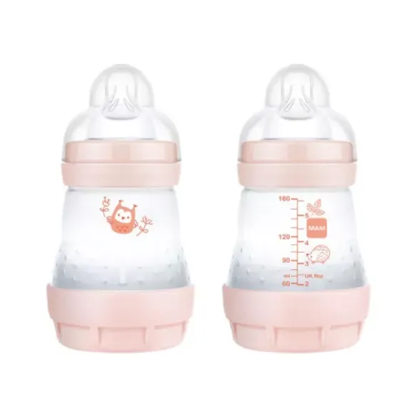Biberon Easy Start 0 Mois et + Débit lent blush Mam - lot de 2 biberons de 160ml