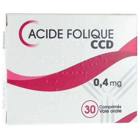 Acide folique CCD 0,4 mg comprimé - boite de 30 comprimés