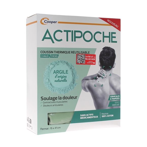 Actipoche Coussin thermique argile cervicales et trapèzes Cooper - un coussin