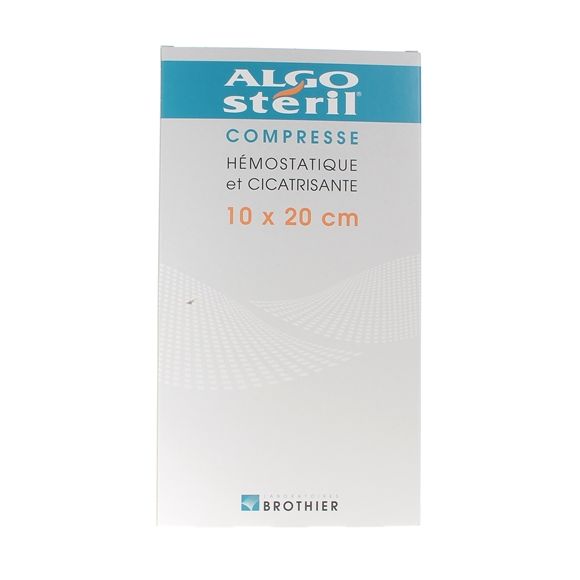 Algostéril compresse hémostatique et cicatrisante - boite de 16 compresses de 10 x 20 cm