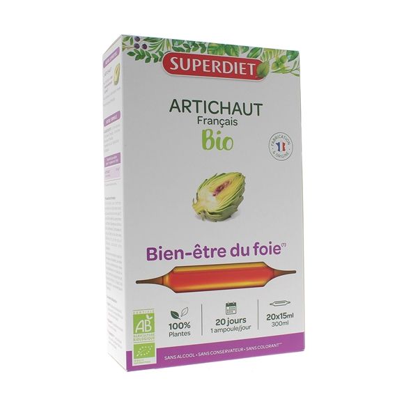 Artichaut Bio Super Diet - 20 ampoules de 15 ml