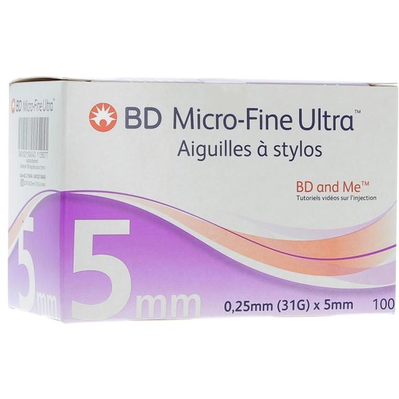 BD Micro-fine ultra aiguilles à stylos - 100 pièces de 5 mm