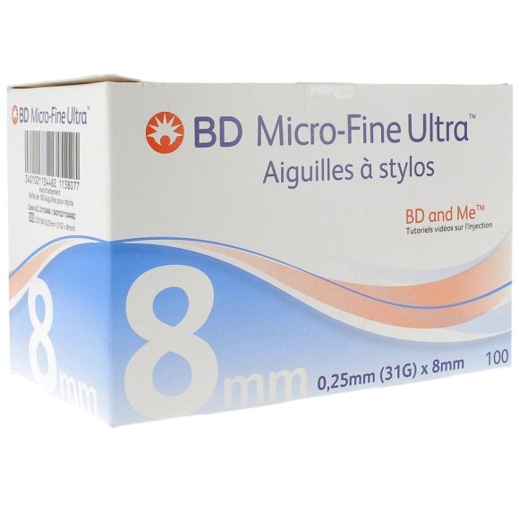 BD Micro-fine ultra aiguilles à stylos - 100 pièces de 8 mm