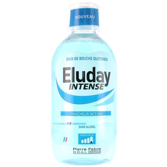 Bain de bouche quotidien fraîcheur intense Eluday Intense Pierre Fabre - flacon de 500 ml