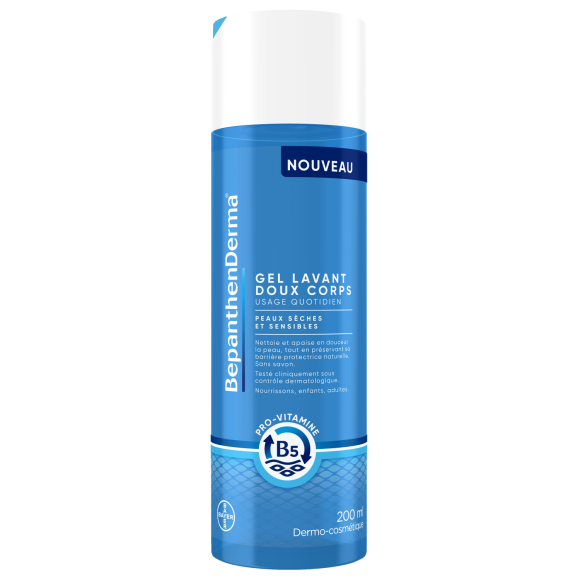 BepanthenDerma Gel Lavant Doux Corps 200 ml Peaux sèches et sensibles