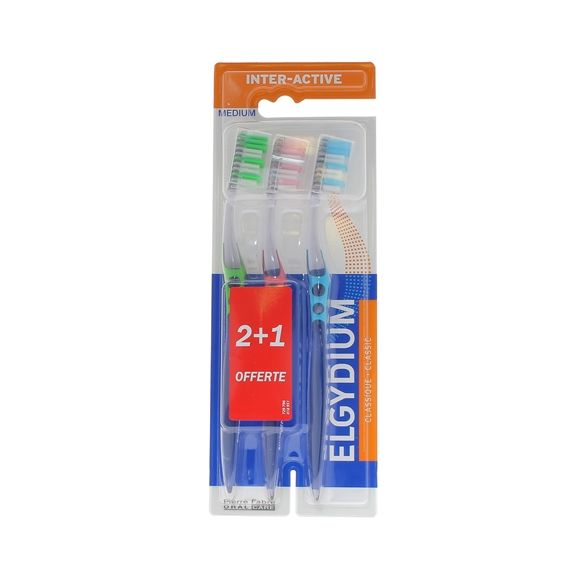 Brosses à dents inter-active Elgydium - 3 brosses à dents
