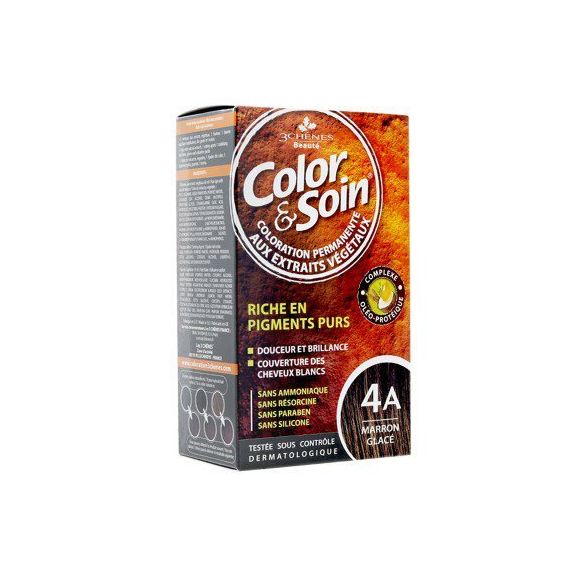 Color & soin coloration permanente marron glacé 4A Les 3 chênes - 1 kit