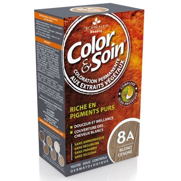 Color & soin coloration permanente Blond cendré 8A Les 3 chênes - 1 kit