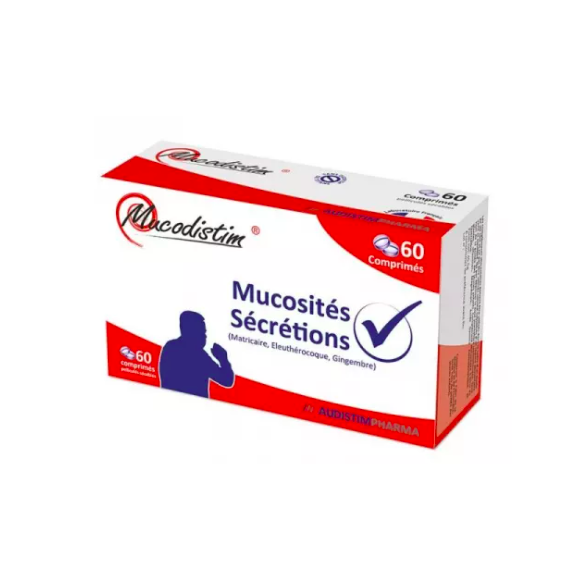 Mucodistim Mucosités et sécrétions AudistimPharma - boite de 60 comprimés