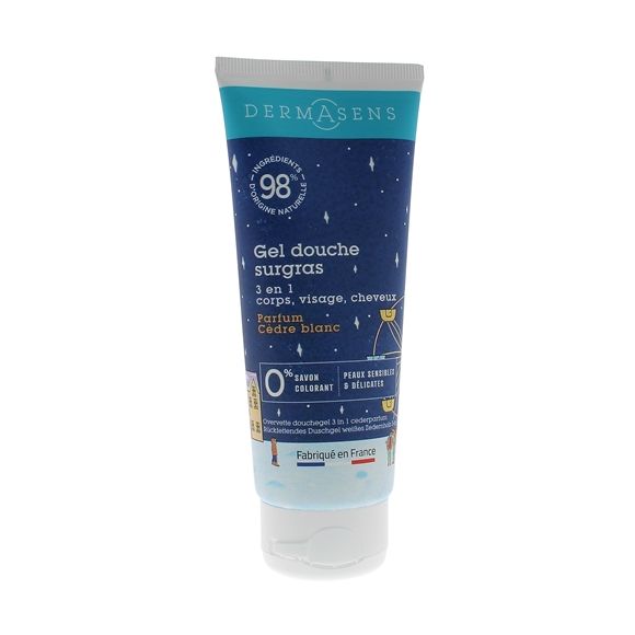 Dermasens Gel douche surgras parfum cèdre blanc Marque verte - tube de 100ml