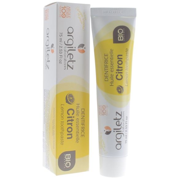 Dentifrice huile essentielle citron Bio Argiletz - tube de 75 ml
