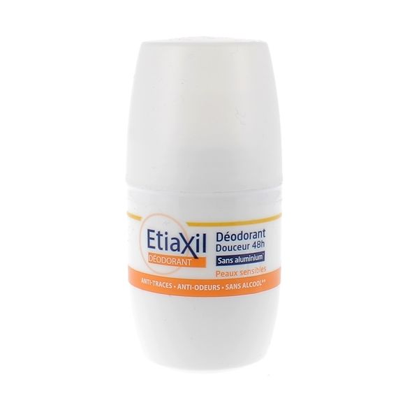 Déodorant douceur 48H sans aluminium Etiaxil - roll-on de 50 ml