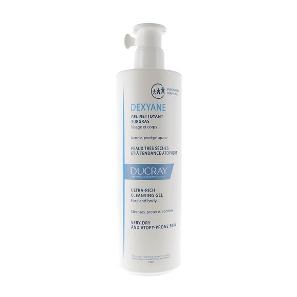Dexyane gel nettoyant surgras ultra-riche Ducray - flacon-pompe de 400 ml