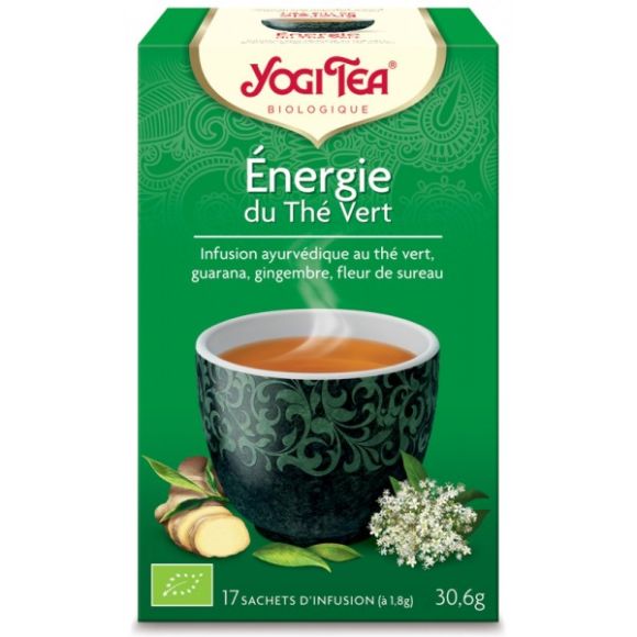 Energie du thé vert BIO Yogi Tea - boite de 17 sachets 