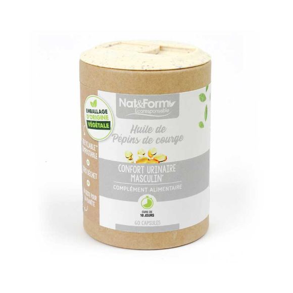 Huile de pépins de courge Ecoresponsable Nat&Form - Boite de 60 capsules
